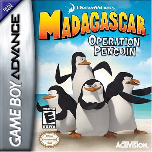 Madagascar Operation Penguin And Shrek 2 box art for GameBoy Advance